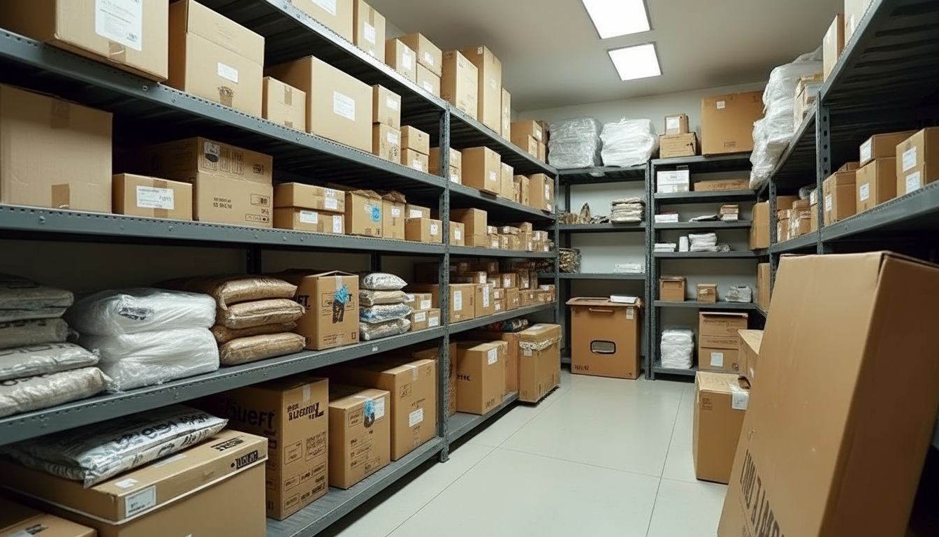 Organized package room in apartment community