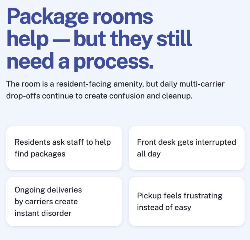 Package room operations need a defined daily process