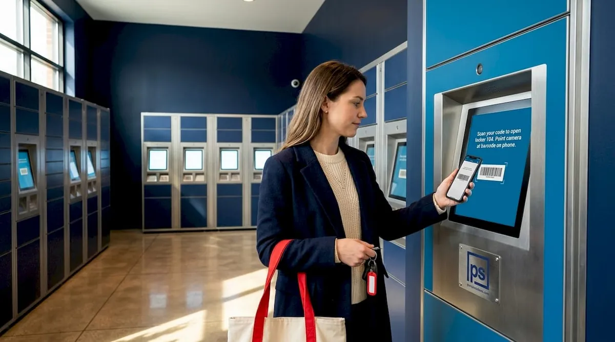 Resident using smart package lockers