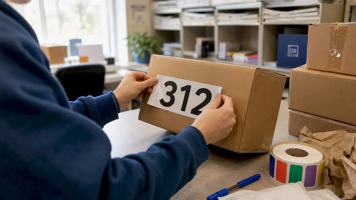 Hands labeling package with unit number