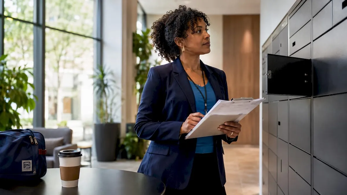 Mailroom manager organizing mailboxes in multifamily housing