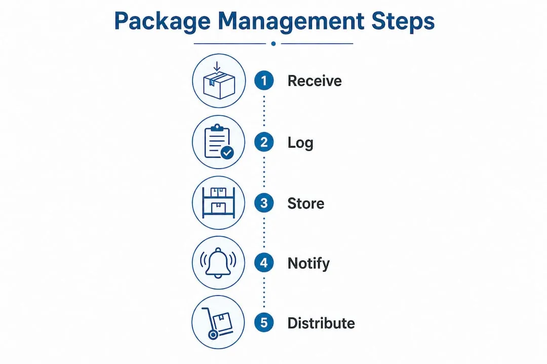 Infographic illustrating key package management steps
