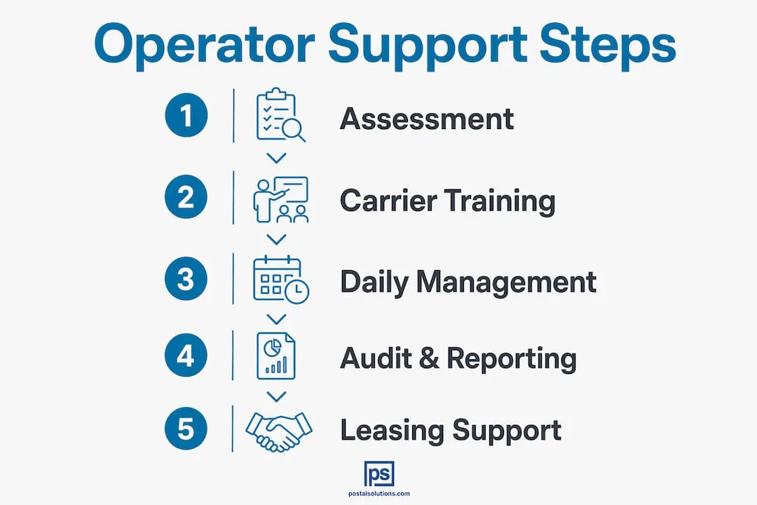 Infographic illustrating live operator service step-by-step process