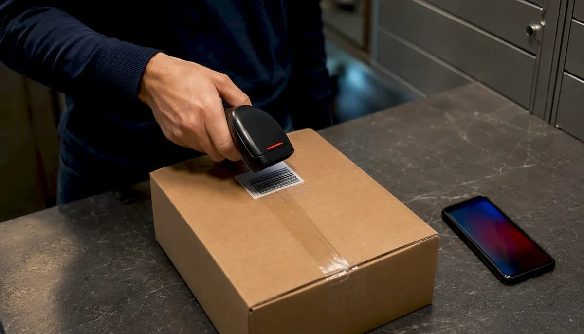Package scan initiating resident notification workflow
